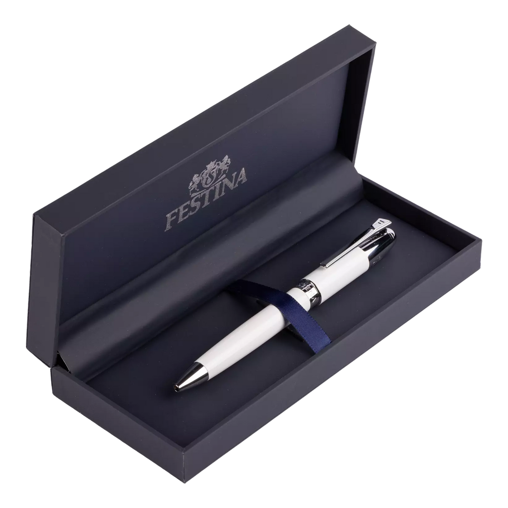 BOLÍGRAFO FESTINA CLÁSICO CROMADO BLANCO FWS4110/F