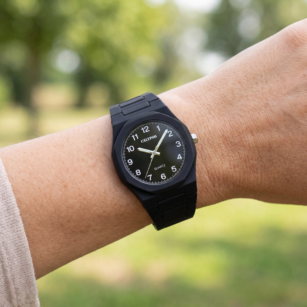 Reloj Calypso Street Style K6080/7 negro correa de caucho, unisex