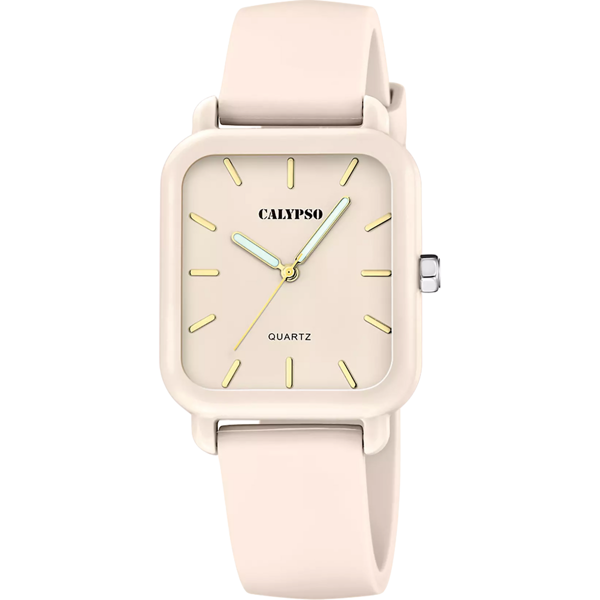 Reloj Calypso Trendy K6086/1 beige correa de silicona, mujer