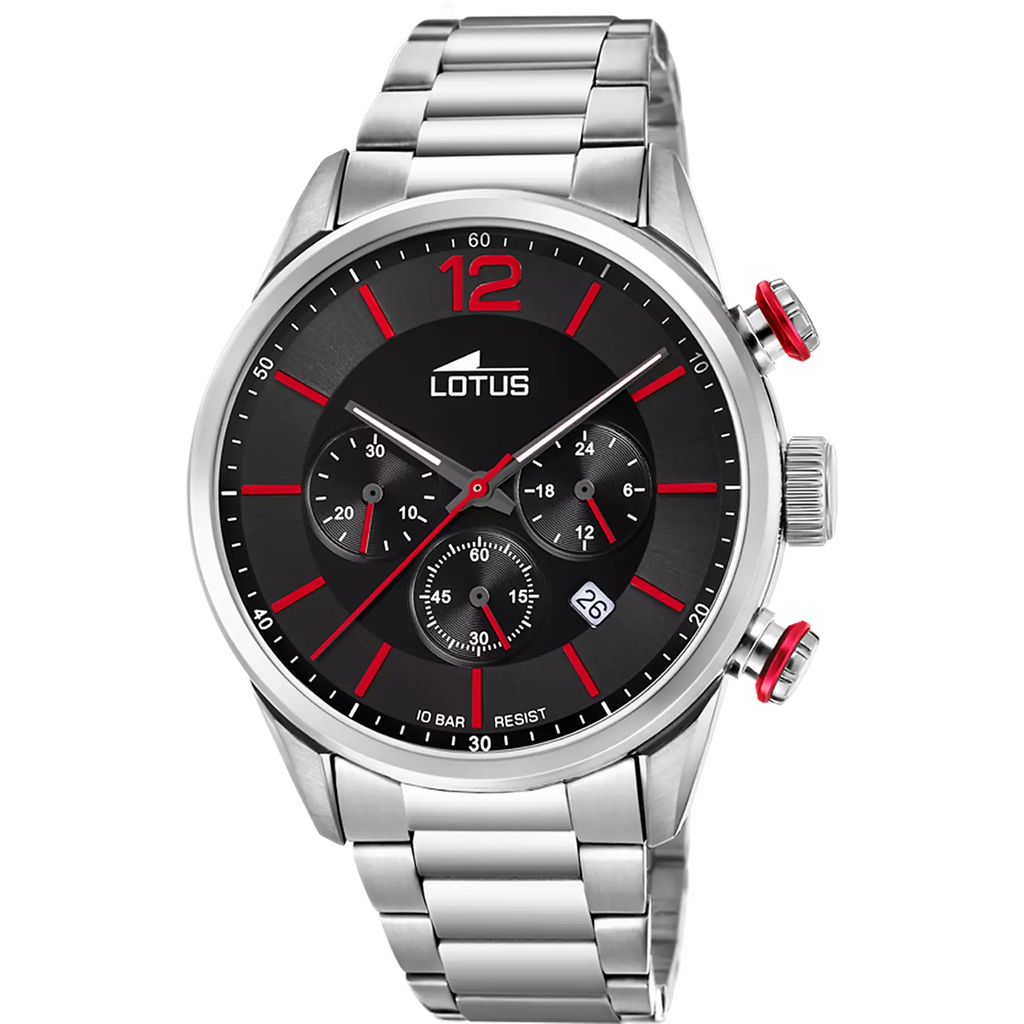 RELOJ DE HOMBRE LOTUS CHRONO CON ESFERA NEGRA 18688/6