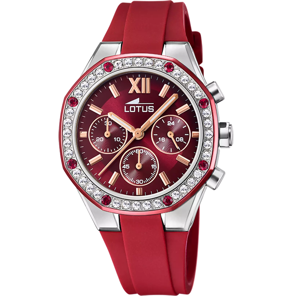 RELOJ LOTUS PARA MUJER CON CORREA DE CAUCHO BURDEOS 18875/3