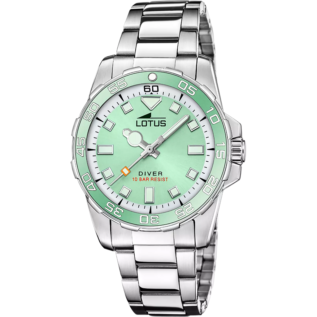 RELOJ LOTUS TRENDY 18937/5 VERDE CORREA DE ACERO INOXIDABLE, MUJER