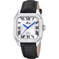 RELOJ DE MUJER SQUARE SERIES BLANCO CON CORREA DE PIEL NEGRA 18968/1