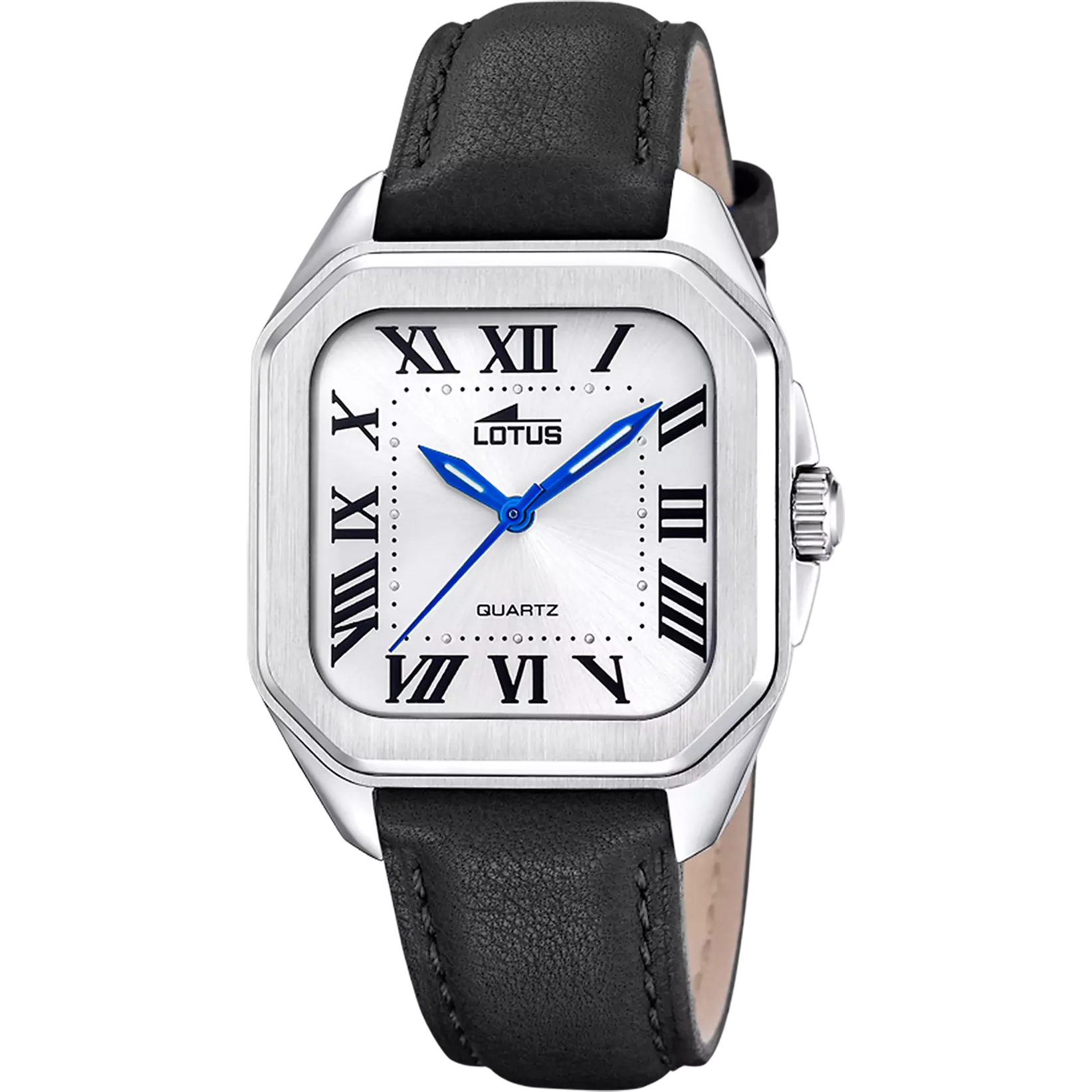 RELOJ DE MUJER SQUARE SERIES BLANCO CON CORREA DE PIEL NEGRA 18968/1
