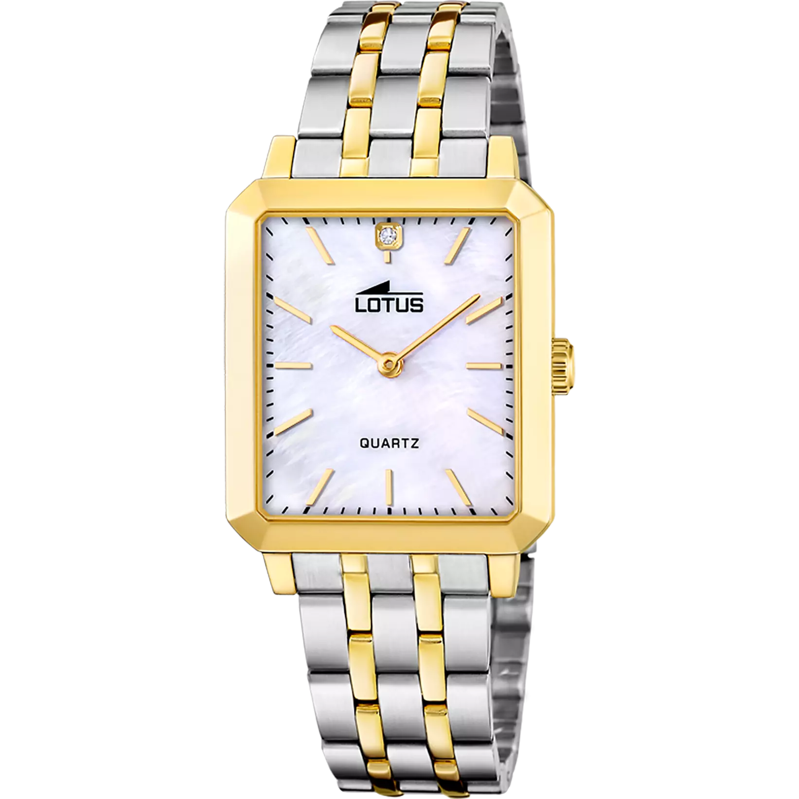 RELOJ DE MUJER SQUARE SERIES NACARADO CON CORREA DE ACERO BICOLOR 18981/1