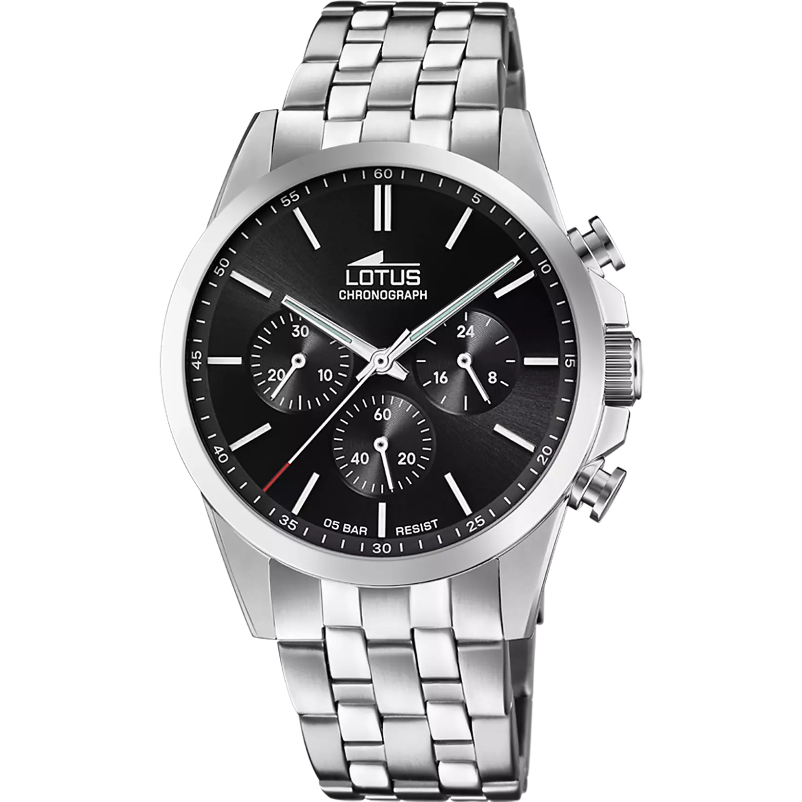 RELOJ LOTUS CHRONO 18989/4 NEGRO CORREA DE ACERO INOXIDABLE, HOMBRE