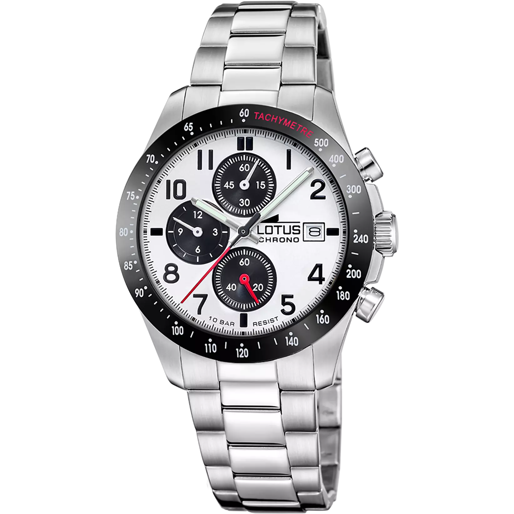 RELOJ LOTUS CHRONO 18994/3 BLANCO CORREA DE ACERO INOXIDABLE, HOMBRE