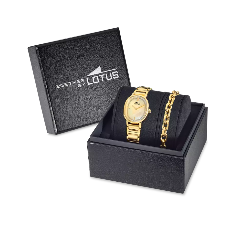 RELOJ DE MUJER 2GETHER DORADO NACARADO CON CORREA DE ACERO 19013/2