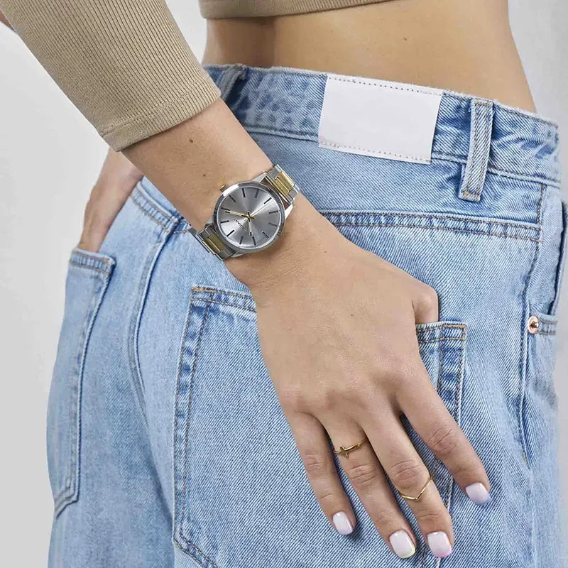 MYKONOS 38MM SILVER DIAL BITONE GOLD BRA RA608203