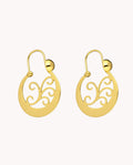 Pendientes aros canarios dara oro de plata de ley 925 bañada en oro - 58-3241