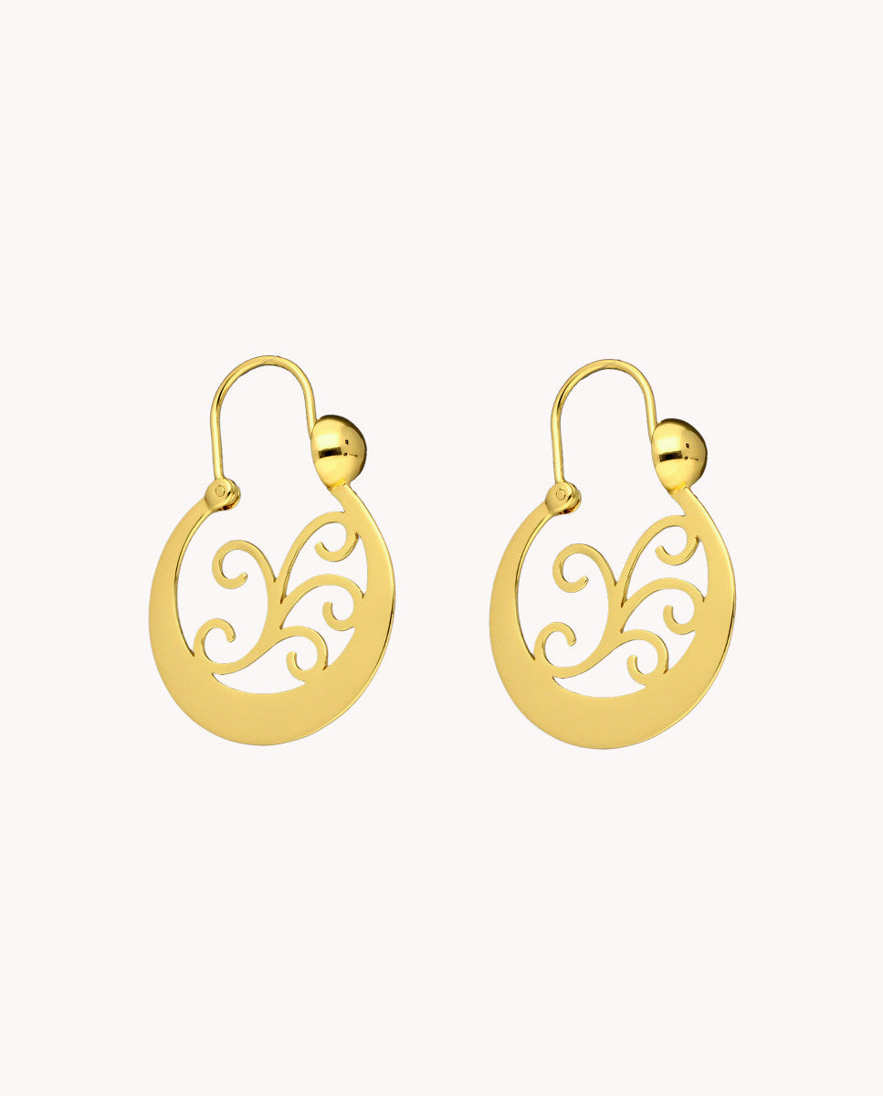 Pendientes aros canarios iballa oro de plata de ley 925 bañada en oro - 58-3239