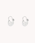 Pendientes aros canarios de plata de ley 925 bañada en rodio - 58-3255