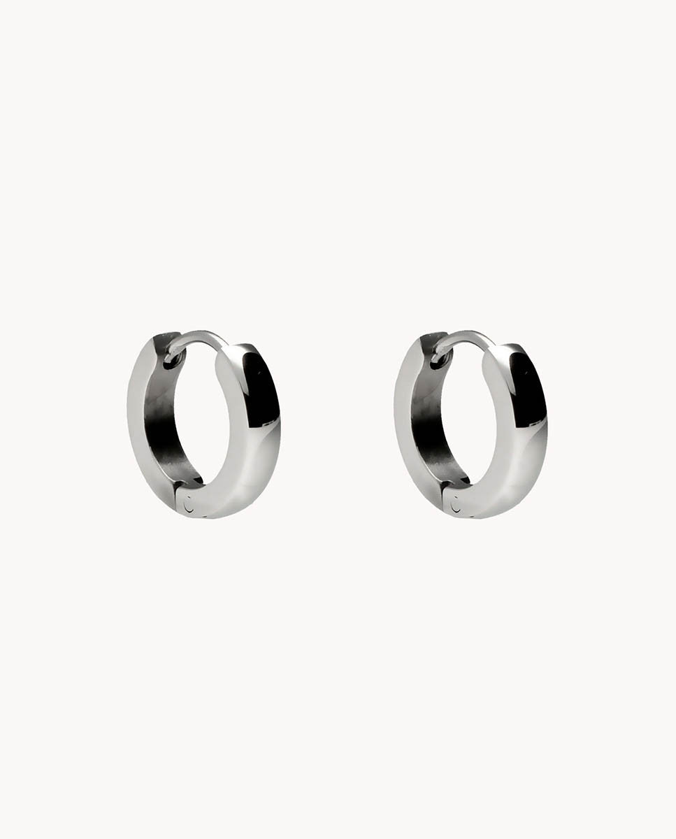 Pendientes de aro click 9 mm de acero inoxidable. 14-3232