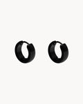 Pendientes de aro núcleo negro de acero inoxidable ip negro. 14-3244