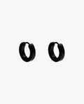 Pendientes de aro pulso negro de acero inoxidable ip negro. 14-3237