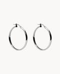 Pendientes de aro carla 20mm de plata de ley 925 bañada en rodio  05-3404