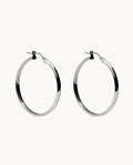 Pendientes de aro carla 30mm de plata de ley 925 bañada en rodio. 05-3392