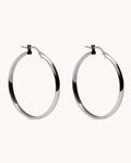 Pendientes de aro carla 50mm de plata de ley 925 bañada en rodio 05-3394