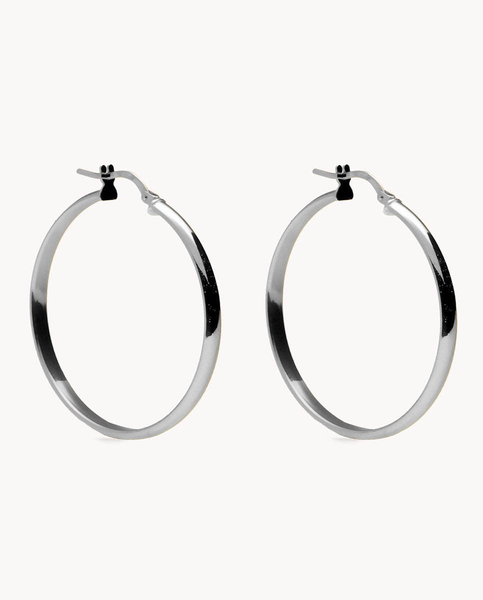 Pendientes de aro carla 50mm de plata de ley 925 bañada en rodio 05-3394