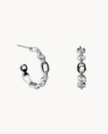 Pendientes de aro chain s de plata de ley 925 bañada en rodio. 42-3225