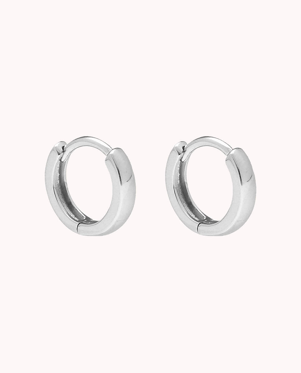 Pendientes de aro click s de plata de ley 925 bañada en rodio  42-3039