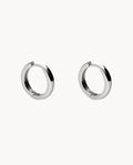 Pendientes de aro click tubo de plata de ley 925 bañada en rodio. 42-3246