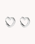 Pendientes de aro corazón mini amare de plata de ley 925 bañada en rodio. 74-3020