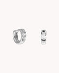 Pendientes de aro de plata de ley 925 bañada en rodio. 92-3325