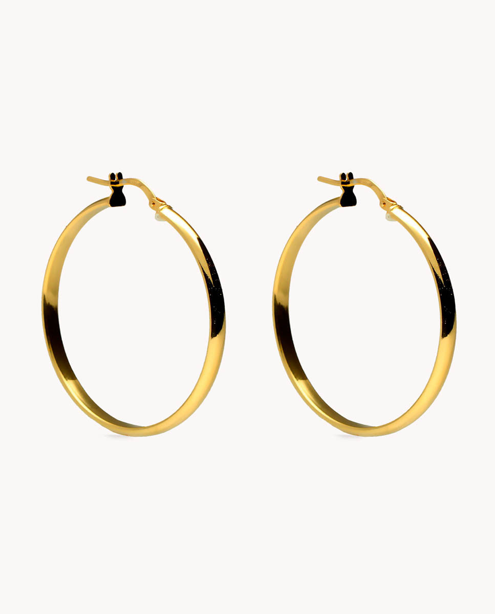 Pendientes de aro lía 40mm de plata de ley 925 bañada en oro  05-3407