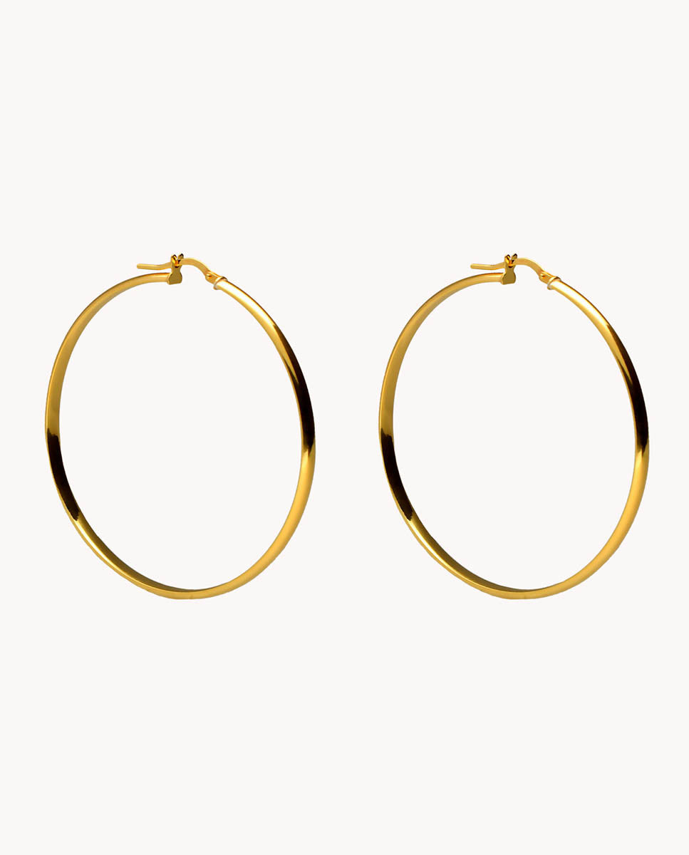 Pendientes de aro lía 50mm de plata de ley 925 bañada en oro 05-3430