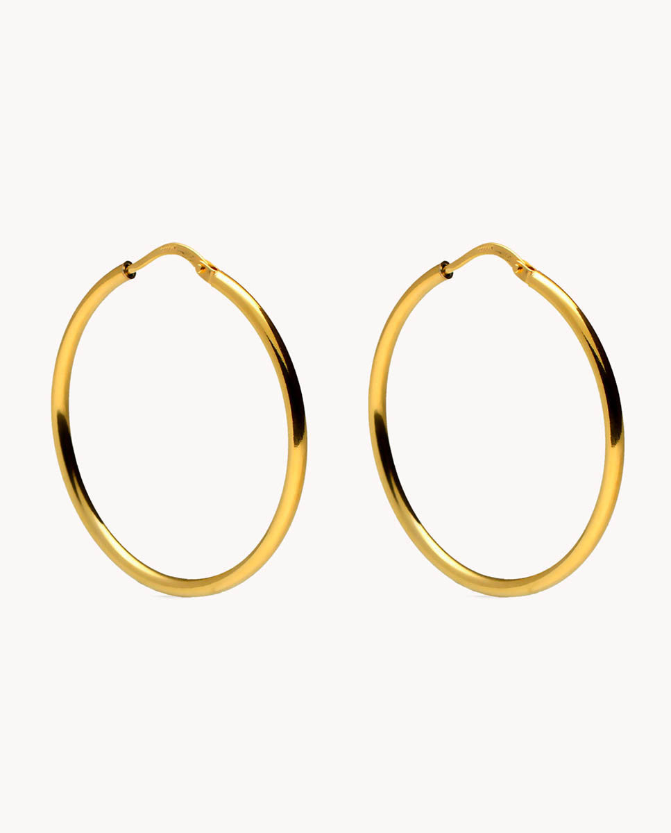 Pendientes de aro lucía 40mm de plata de ley 925 bañada en oro. 05-3168