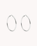 Pendientes de aro paula 30mm de plata de ley 925 bañada en rodio. 05-3177
