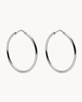 Pendientes de aro paula 40mm de plata de ley 925 bañada en rodio. 05-3178