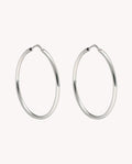 Pendientes de aro paula 50mm de plata de ley 925 bañada en rodio 05-3179