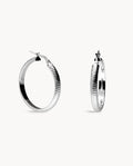 Pendientes de aro triz s de plata de ley 925 bañada en rodio. 13-3528