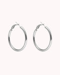 Pendientes de aro turba 25mm de plata de ley 925 bañada en rodio. 05-3386