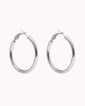 Pendientes de aro turba 30mm de plata de ley 925 bañada en rodio. 05-3387