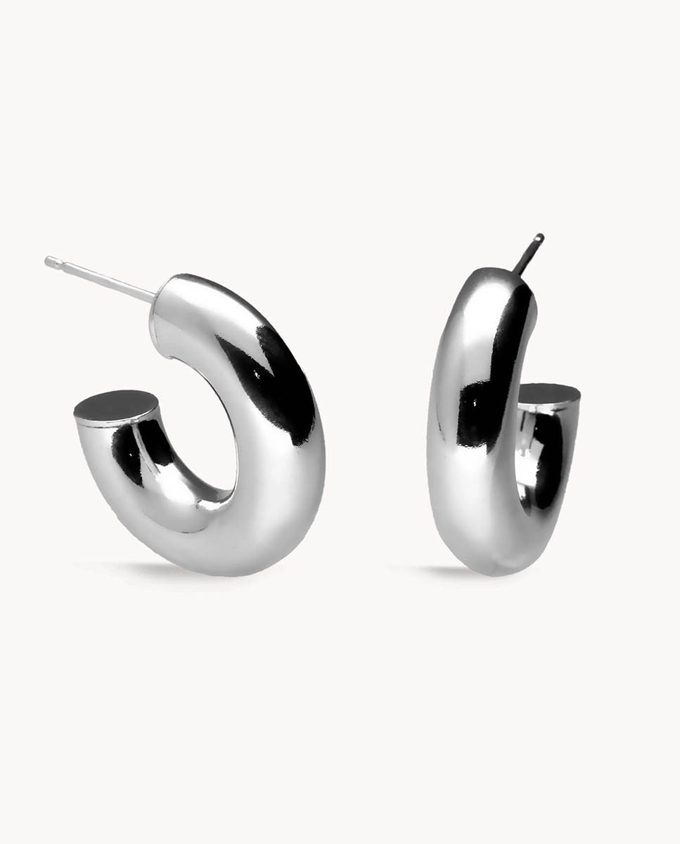 Pendientes de aro tutu de plata de ley 925 bañada en rodio. 13-3538