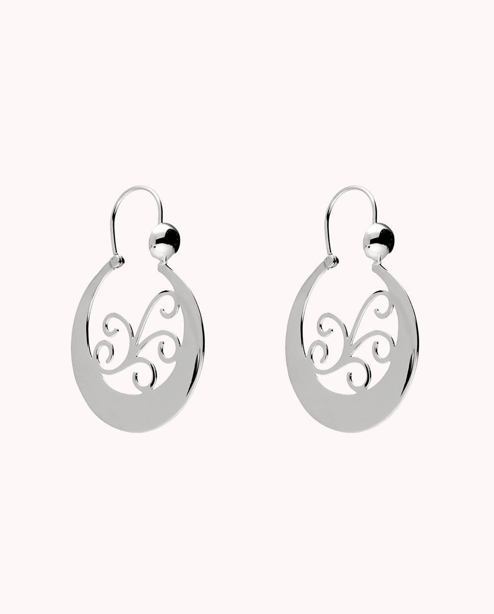 Pendientes aros canarios dara de plata de ley 925 bañada en rodio - 58-3075