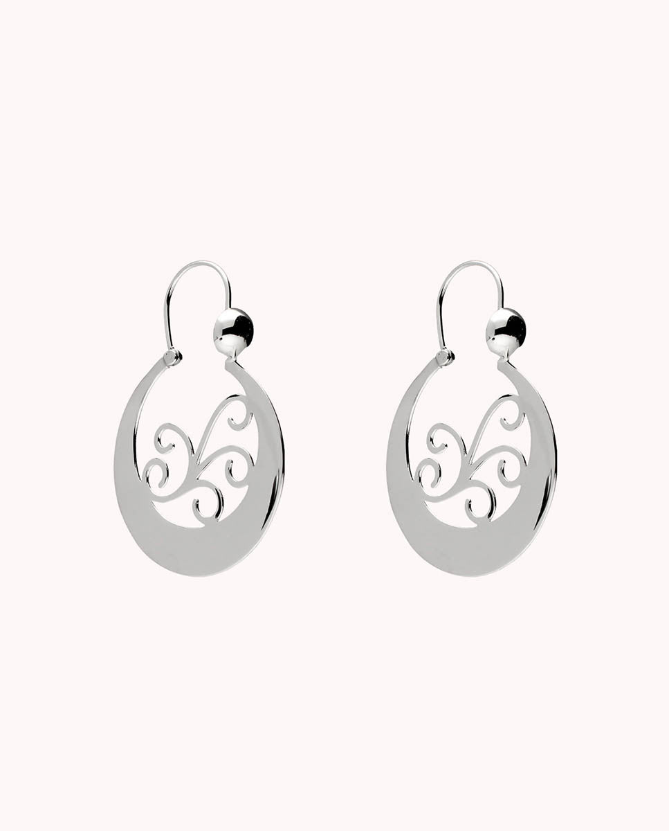 Pendientes aros canarios gara de plata de ley 925 bañada en rodio - 58-3074