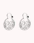 Pendientes aros canarios isora de plata de ley 925 bañada en rodio - 58-3078