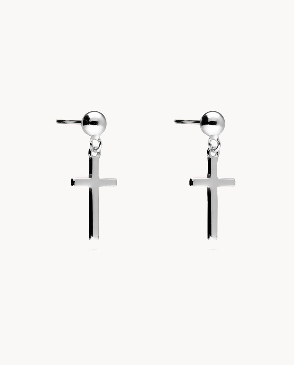 Pendientes bolaluz de plata de ley 925 bañada en rodio. 42-3031
