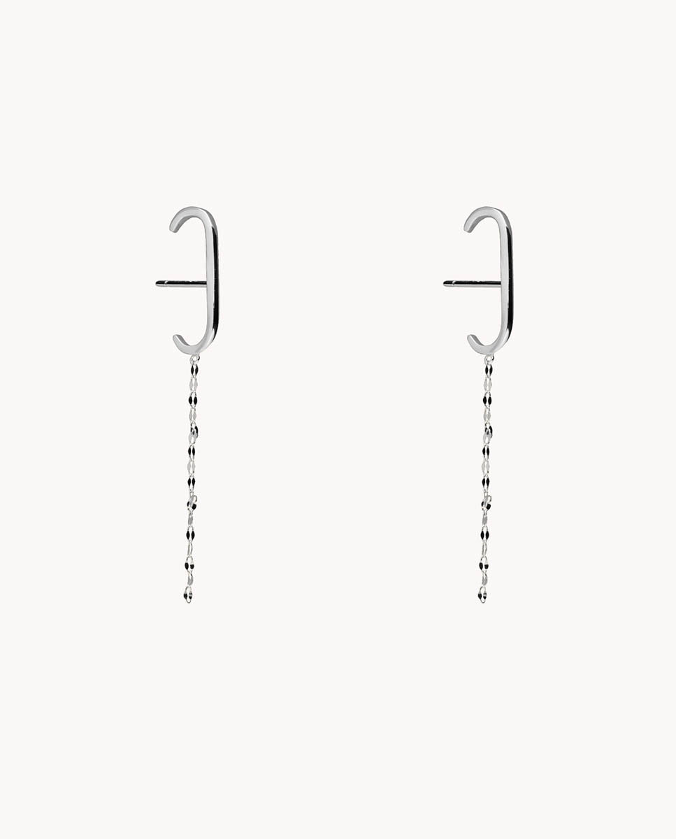 Pendientes flash de plata de ley 925 bañada en rodio. 42-3449