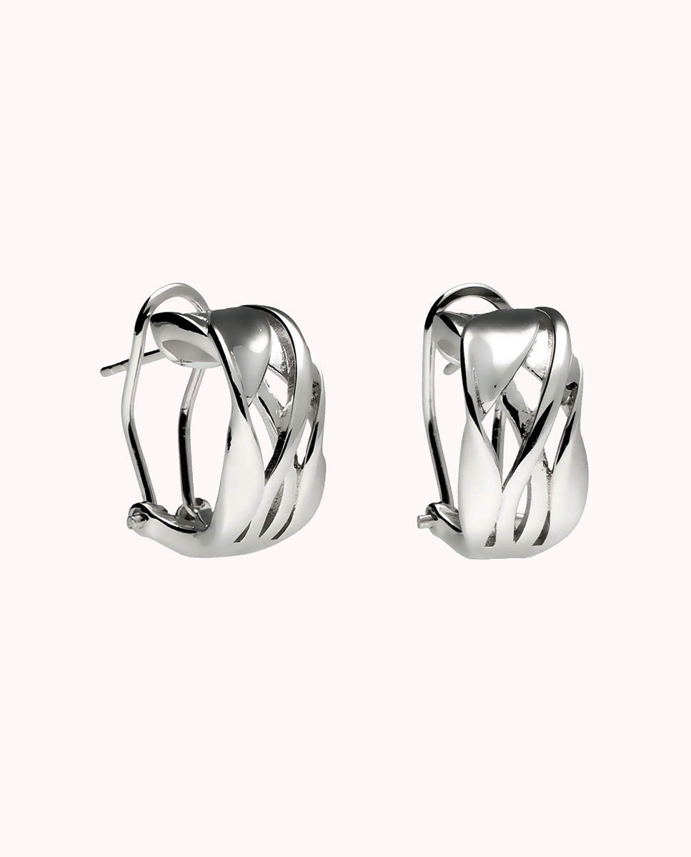 Pendientes red de plata de ley 925 bañada en rodio  39-3029