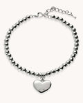 Pulsera corazón mini colgante de plata de ley 925     33-2058