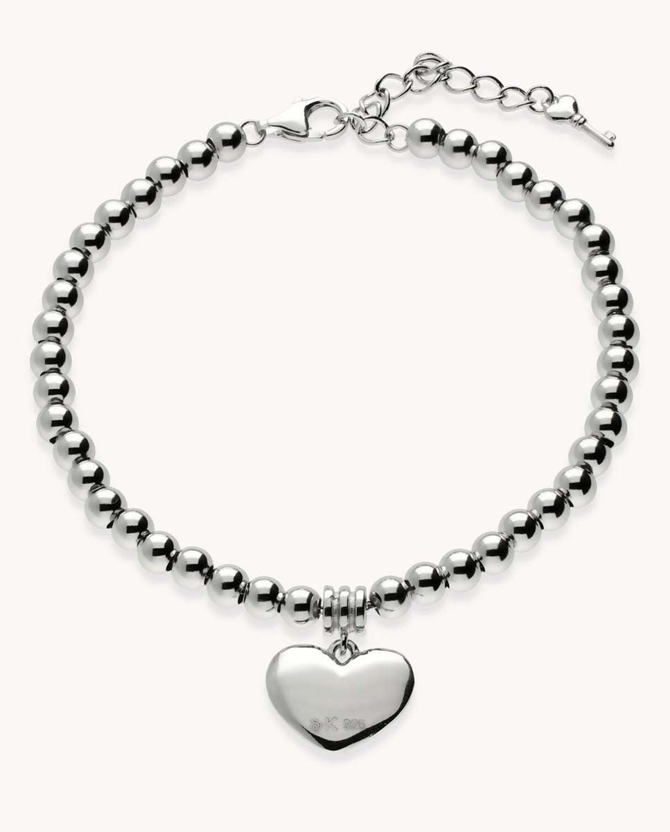 Pulsera corazón mini colgante de plata de ley 925     33-2058