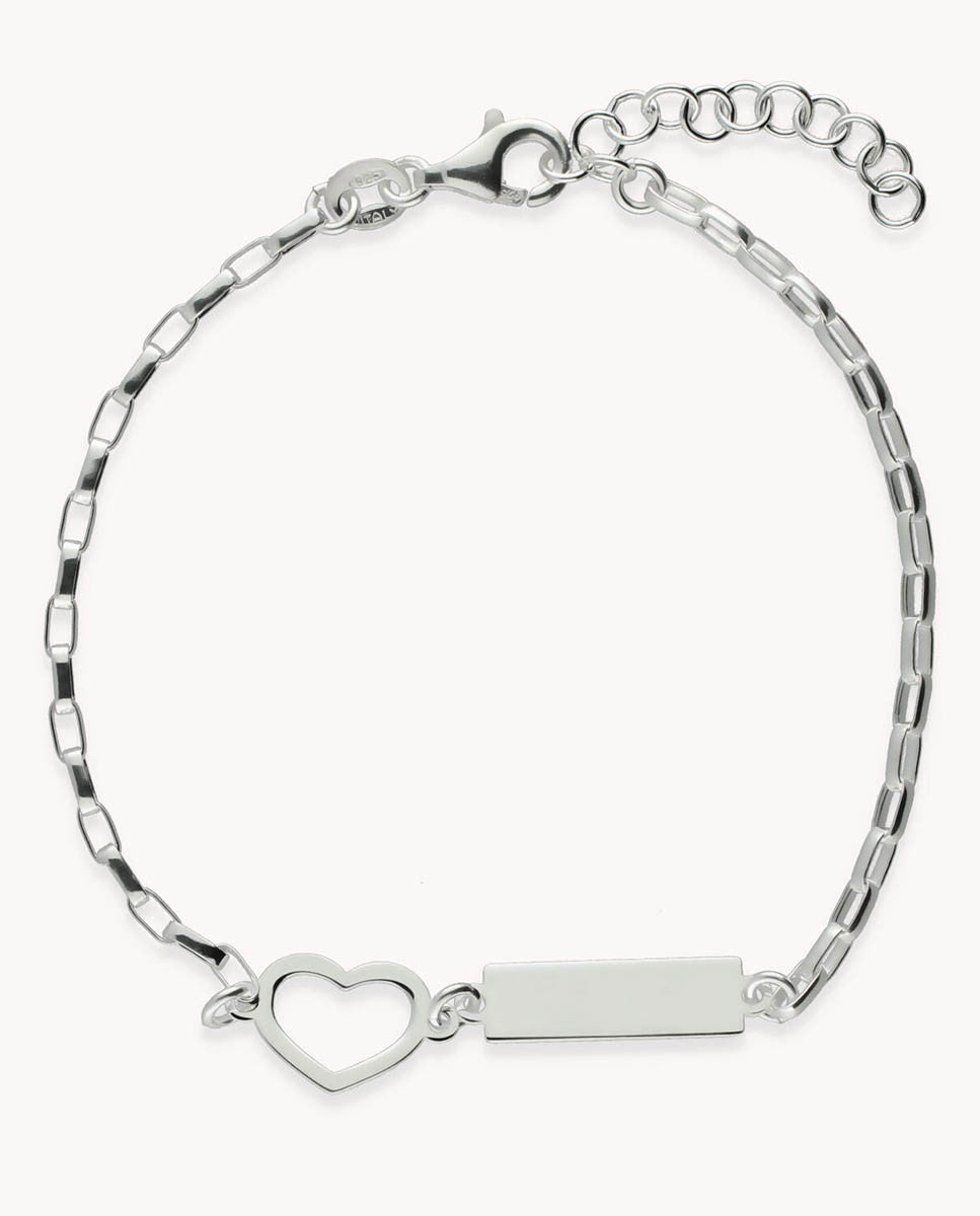 Pulsera esclava corazón de plata de ley 925.  13-210078