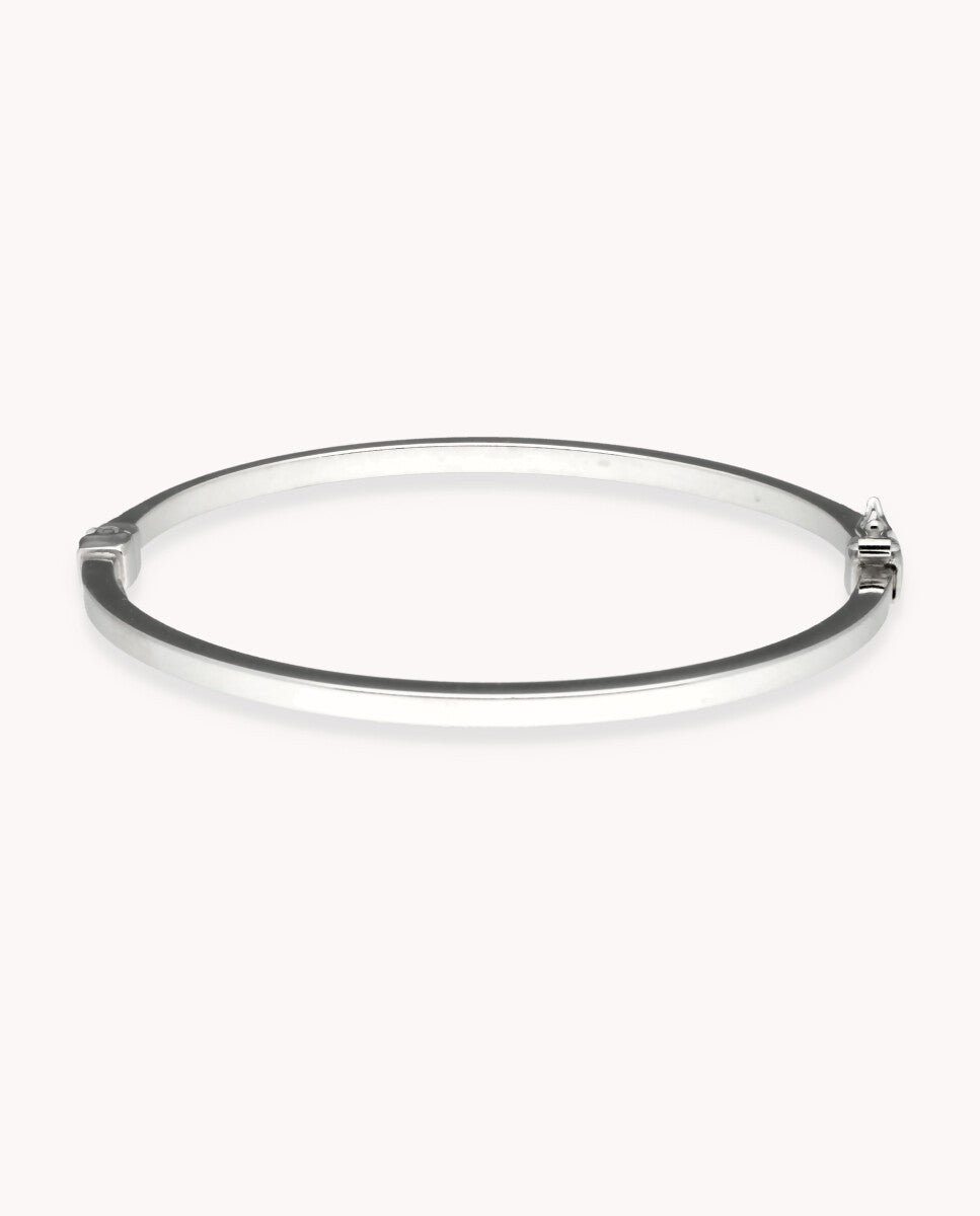 Pulsera rígida clase de plata de ley 925 bañada en rodio 02-2287