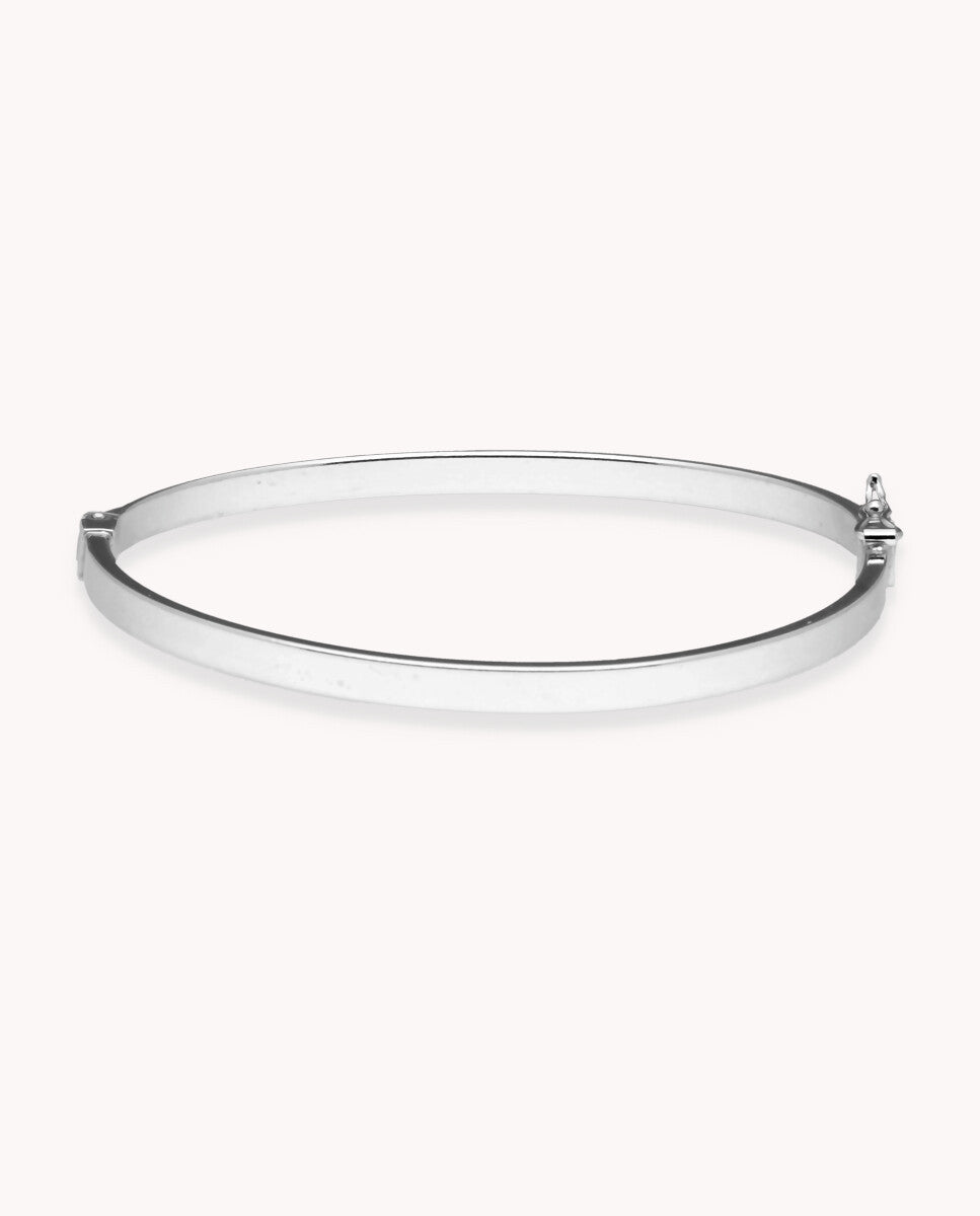 Pulsera rígida de plata de ley 925 bañada en rodio  02-2286