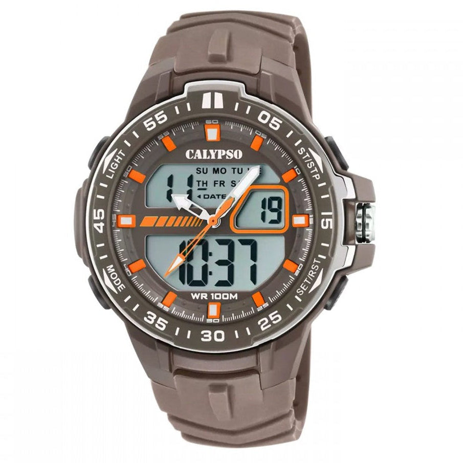 RELOJ CALYPSO PARA HOMBRE K57766/3 CAJA DE CAUCHO MULTI CORREA NEGRO